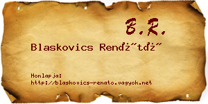 Blaskovics Renátó névjegykártya