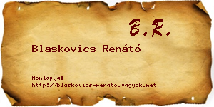 Blaskovics Renátó névjegykártya